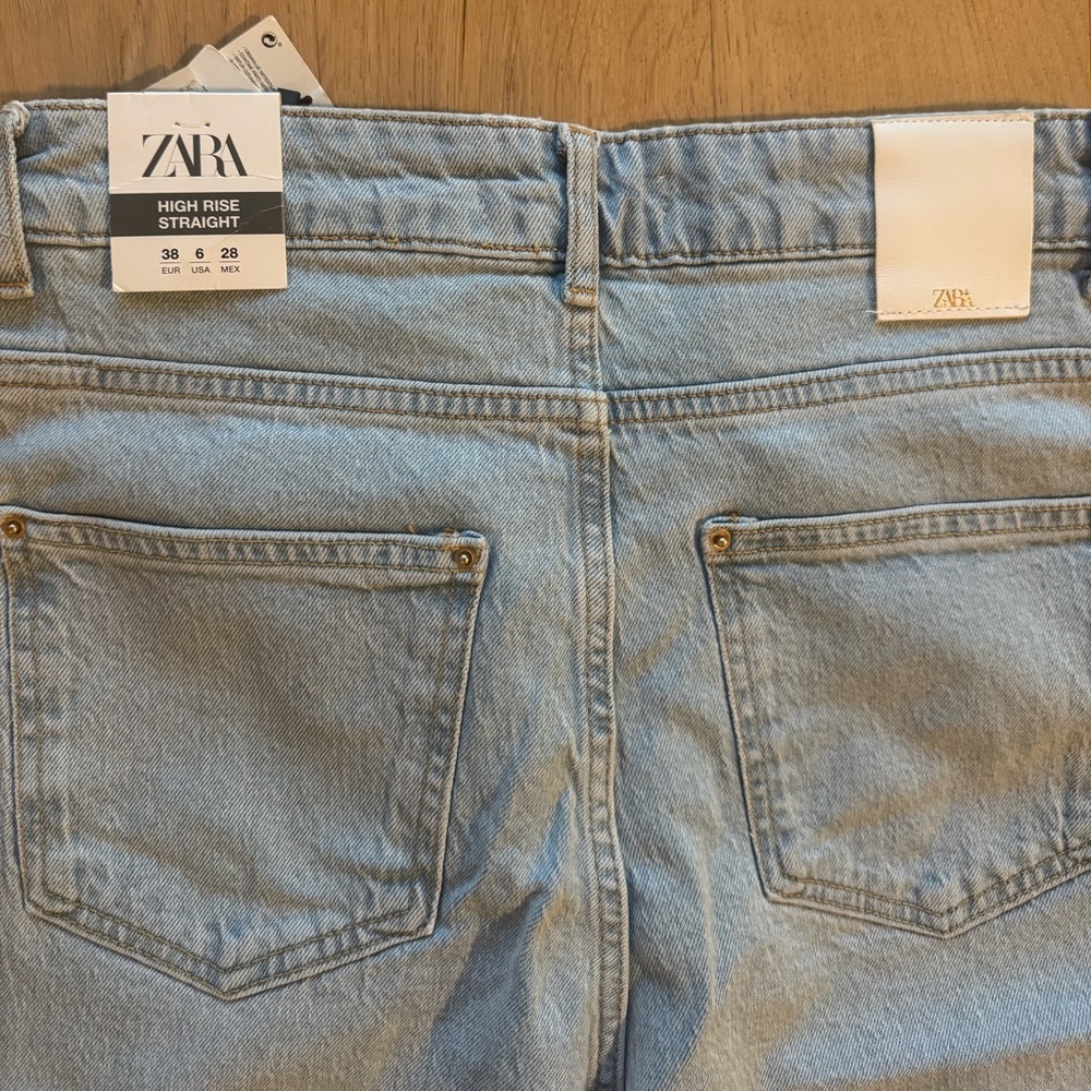 NWT! Zara High Rise Straight Jean - Picture 7 of 7